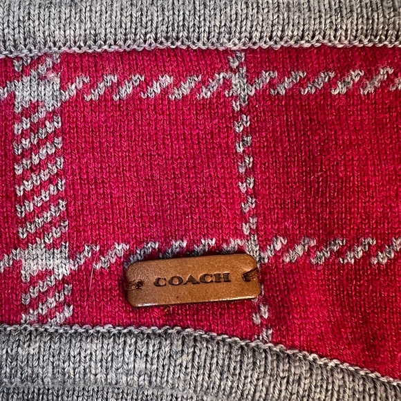 COACH Tattersal Headwrap in Strawberry & Grey - Picture 3 of 4